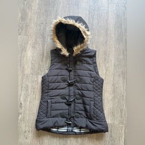 Vanity Black and Gray Plaid Vest